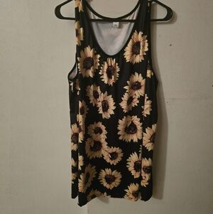 Sunflower Print Tank Top